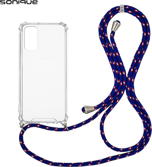 Sonique Armor Back Cover Silicone with Strap Transparent / Rainbow Blue (Galaxy A04s)