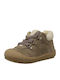 Suede Kids Boots with Laces Brown