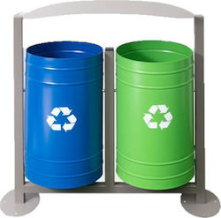 Molyto Recycling Metallic Waste Bin 2x70lt Multicolour