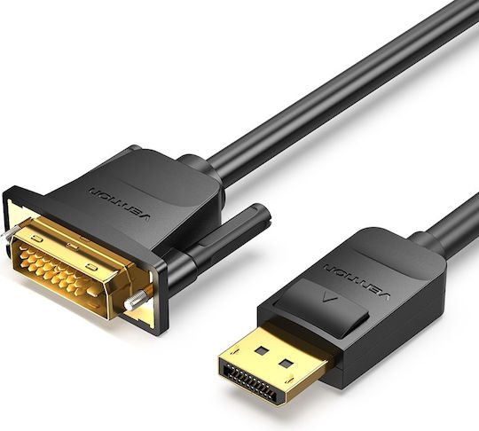 Vention Кабел DVI-D мъжки - DisplayPort мъжки 1м Черен (HAFBF)