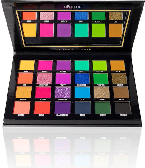 BPerfect Cosmetics X Stacey Marie Carnival All Stars Palette with Eye Shadows in Pressed Powder Form