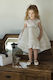 Dolce Bambini Ecru Lace Baptism Outfit with Hair Accessories & Dress 2pcs