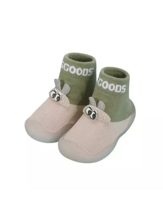 Zoocchini Boys Knee-High Slipper Socks Green