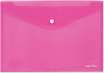 Typotrust Folder Transparent with Button for Paper A4 Pink 10pcs