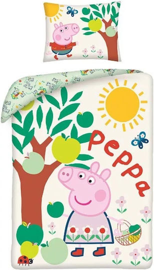 Halantex Peppa Pig Комплект Детски Плик за Завивка Единичен с Калъфка Бежов 140x200бр