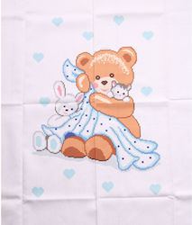 Regina Teddy Bear White Fabric Embroidery 120x90cm 7717