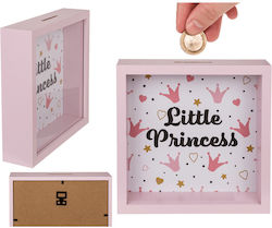 Little Princess Children's Money Box Wooden Pink 20x5x20cm