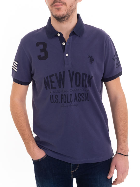 U.S. Polo Assn. Bluza Bărbătească cu Mânecă Scurtă Polo Violet