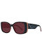 Karen Millen Women's Sunglasses with Black Acetate Frame and Red Lenses KM1990 733