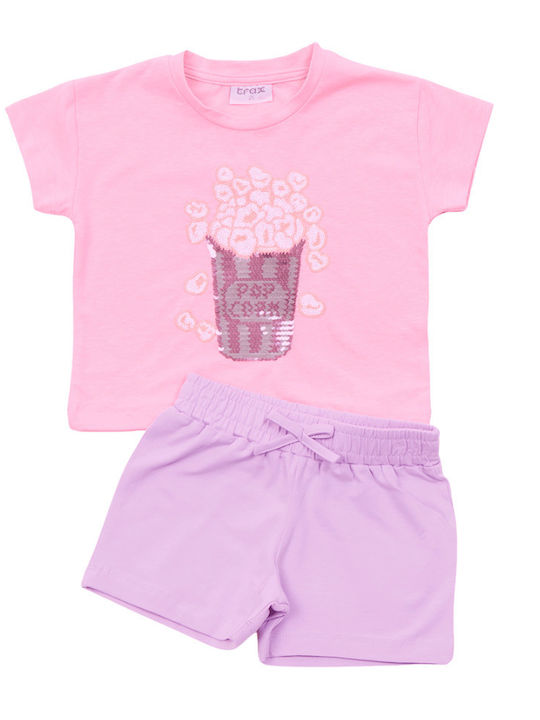 Trax Kinder Set mit Shorts Sommer 2Stück Rosa