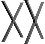 HomCom Möbel Bein Metallisch Geeignet für Tabelle in Schwarz Farbe 80x4x72cm 2Stück
