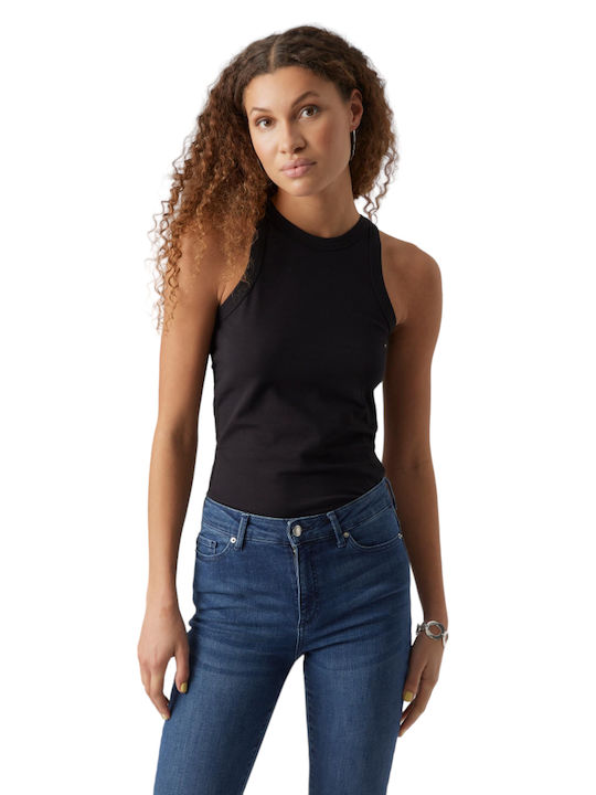 Vero Moda Damen Sommer Bluse Ärmellos Schwarz