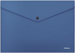 ErichKrause Folder with Button for Paper A4 Blue
