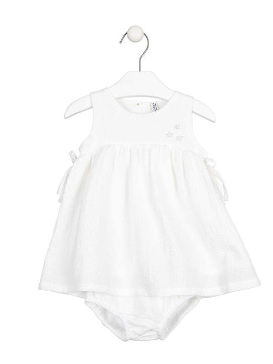 Kids Dress Sleeveless Set with Panty White