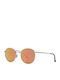 Zippo Unisex Sunglasses with Silver Metal Frame and Orange Lens OB130-24