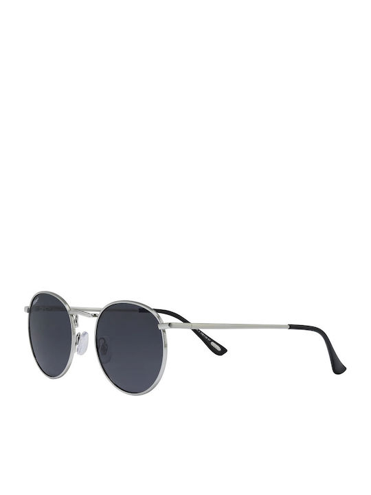 Zippo Unisex Sunglasses with Silver Metal Frame and Gray Lens