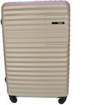 Rain C Large Travel Suitcase Hard Gold with 4 Wheels Height 75cm.