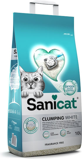 Sanicat Clumping White Άμμος Γάτας Μπετονίτης 10lt