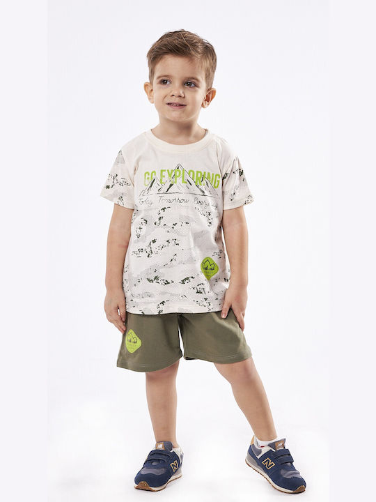 Hashtag Kids Set with Shorts Summer 2pcs Ecru