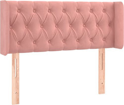 vidaXL LED Bed Headboard Fabric Pink 103x88cm