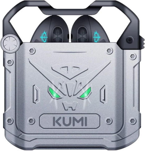 Kumi Mech X3 TWS Earbud Bluetooth Handsfree Earphones with Charging Case Silver