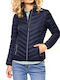 Kurz Damen Puffer Jacke für Winter Marineblau