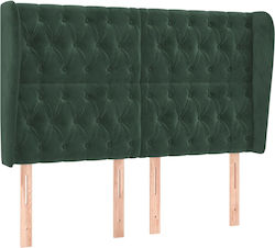vidaXL Fabric Bed Headboard Dark Green 147x128cm
