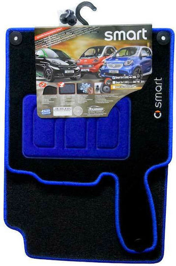 3Lines Μπροστινά Πατάκια 2τμχ για Smart ForTwo 450 1998-2006 Μπλε / Μαύρο