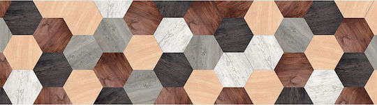 Ango Küchenmatte für den Flur Wasserdicht mit rutschfestem Unterlage Mixed Wood 50x180εκ.