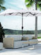 Round Metal Garden & Terrace Parasol White 2.85x1.47m