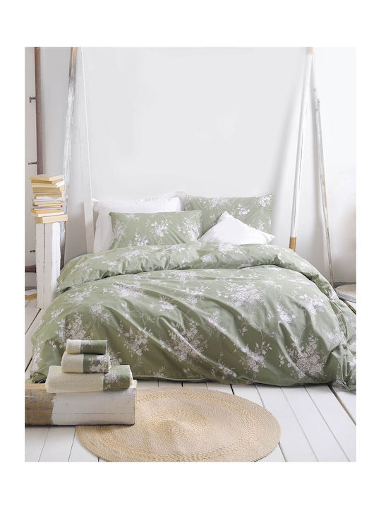 Rythmos Set Bettbezug Baumwolle Einzelbett mit Kissenbezug 160x250 Mathilde