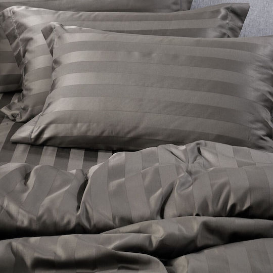 Down Town Home Down Town Home Cotton Satin Duvet Cover Single 175x245 Dark Grey