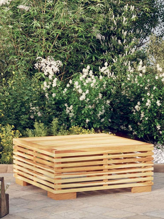 Garten- und Terrassentisch für Kleine Außenbereiche aus Teak Natürlich 69.5x69.5x31cm
