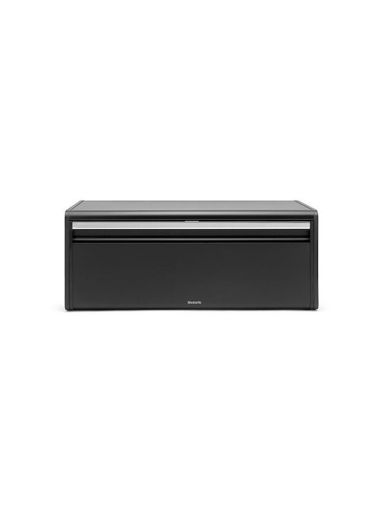 Brabantia Fall Front Ψωμιέρα με Καπάκι Μεταλλική Matt Black 46.5x25x18.7cm