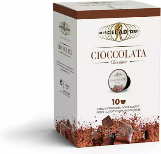 Miscela D'oro Kapseln Schokolade Kompatibel mit Maschine Dolce Gusto 10Mützen