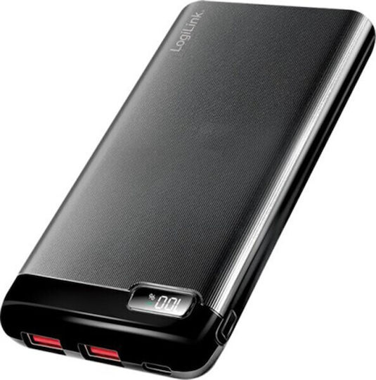 LogiLink PA0286 Power Bank 10000mAh cu 2 Porturi USB-A și Port USB-C Negru