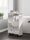 Kleankin Wooden Kitchen Trolley 2 Tiers White 42.5x20.3x66.7cm