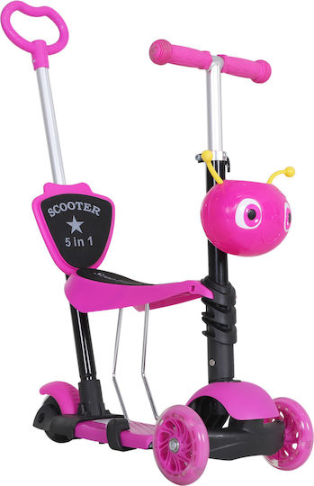 HomCom Kids Scooter 3-Wheel with Seat Pink