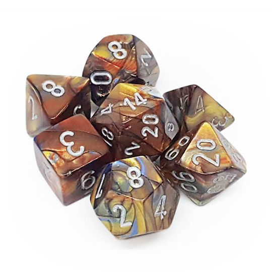 Chessex Dungeons & Dragons Lustrous Mini-Polyhedral Dice Gold/Silver 7τμχ