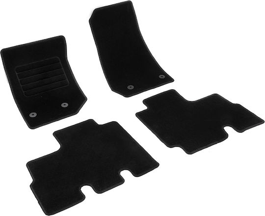 Rigum Satz Vorder- und Hintermatten 4Stück aus Teppichboden für Jeep Wrangler 2007 2018 Schwarz