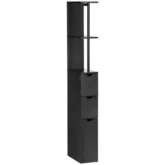 HomCom 834-114V00BK Στήλη Μπάνιου Δαπέδου 15x33x136cm Μαύρη
