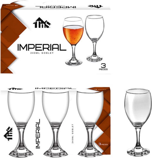 TnS Set Gläser für Weiß- und Rotwein aus Glas Mit Stiel 240ml 3Stück