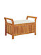 Bench Outdoor Wooden with Chest and Pillows 91x50x60cm