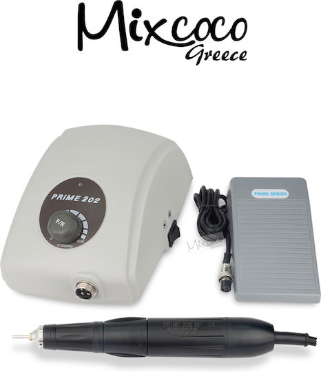 Mixcoco Nagelfräser Strom 100W Weiß mit Pedal mit 50000 Umdrehungen pro Minute