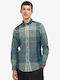 Barbour Men's Shirt Short Sleeve Cotton Checked Blue