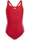 Adidas Cut 3 Stripes Kids Swimwear One-Piece Red