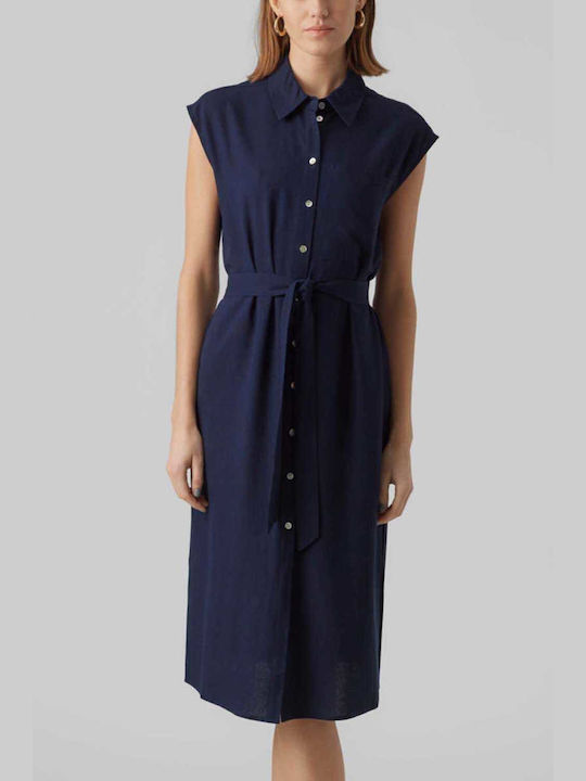 Vero Moda Καλοκαιρινό Midi Φόρεμα Navy Blazer