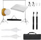 vidaXL Kit Φωτισμού για Studio με Σετ Φώτα, Φόντο και Ανακλαστήρα