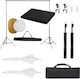 vidaXL Lighting Kit for Studio with Lights, Background, and Reflector Set