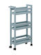 5Five Wooden Kitchen Trolley 3 Tiers Blue 40x15x75cm